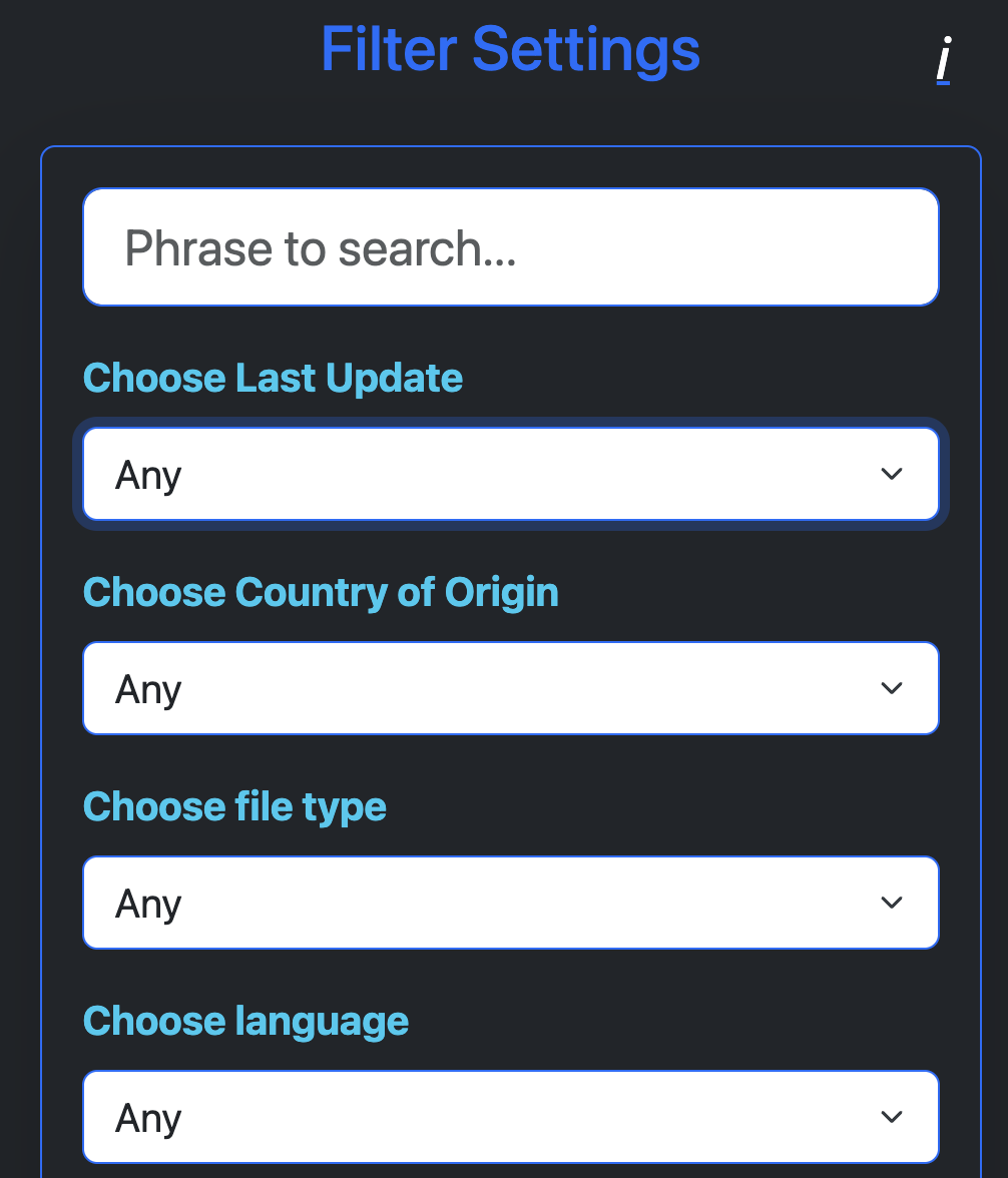 Search Filter Extension
